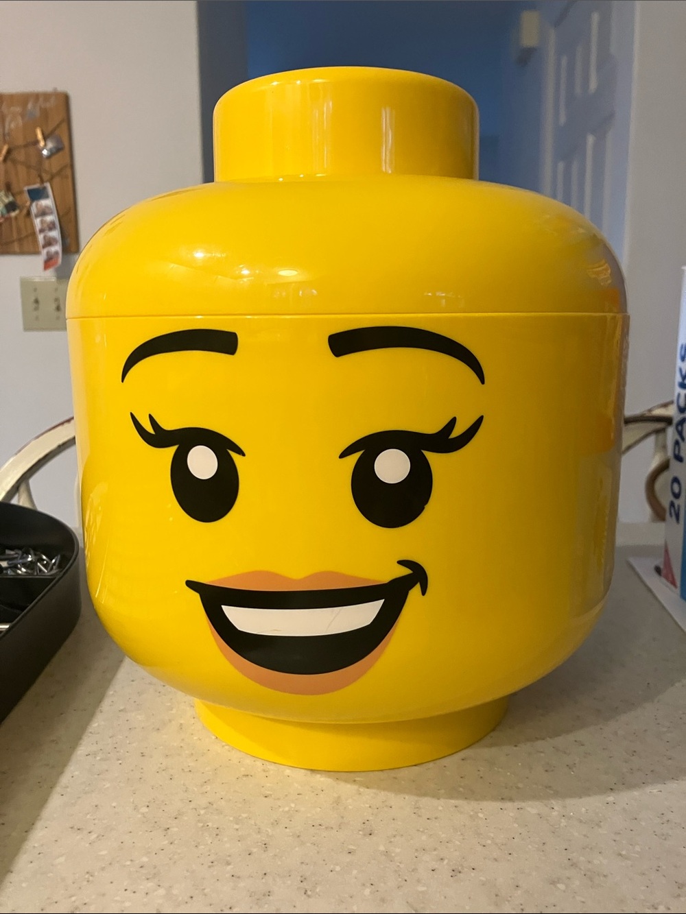 LEGO Face Storage Jar FULL OF LEGO BLOCKS